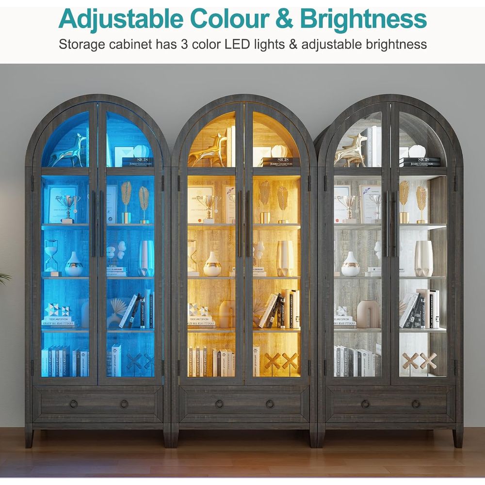 73 Arched Glass Display Cabine - Glass Cabinet Display review and price
