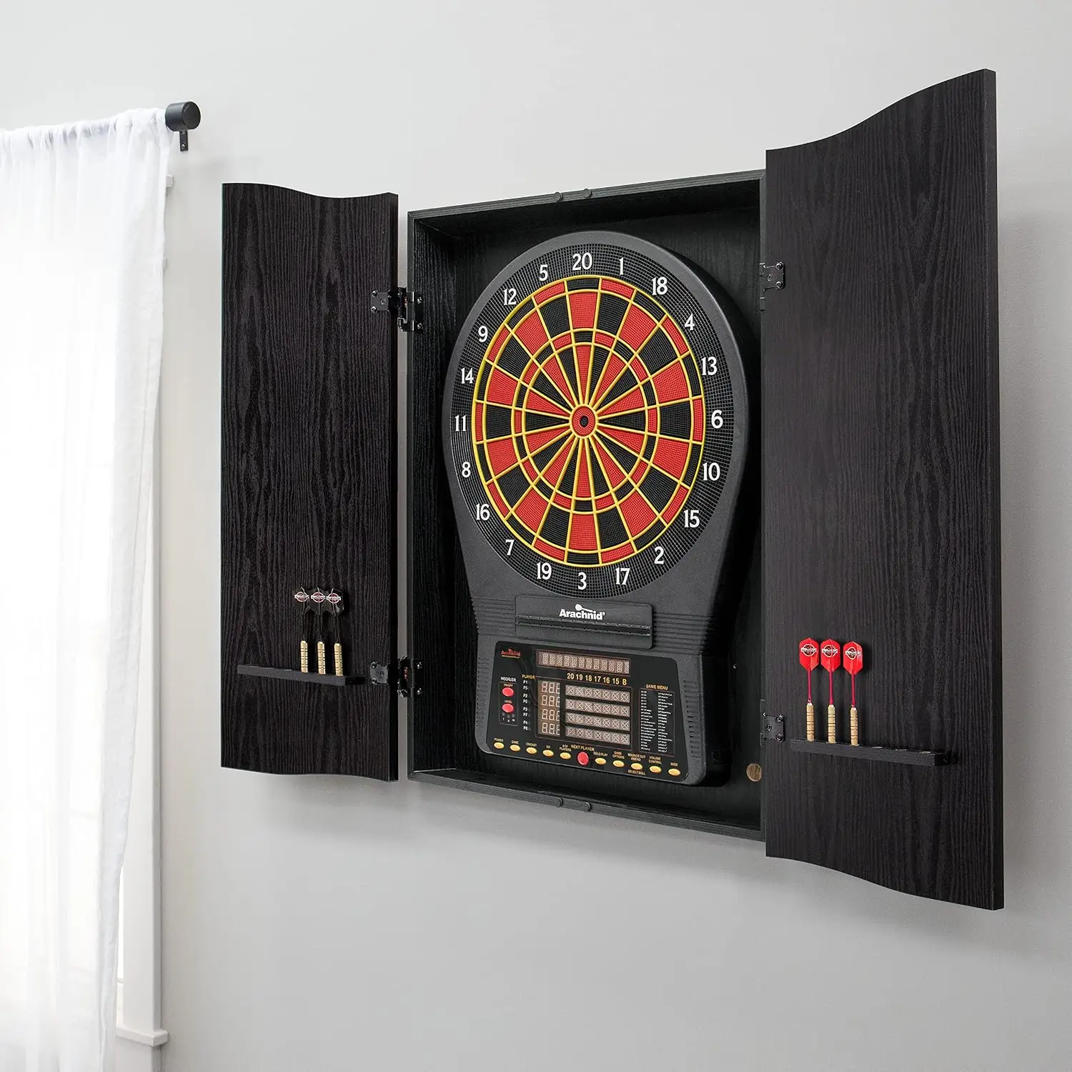 Black CricketPro Dartboard Cab - Electronic Dartboard Cabinet review and price