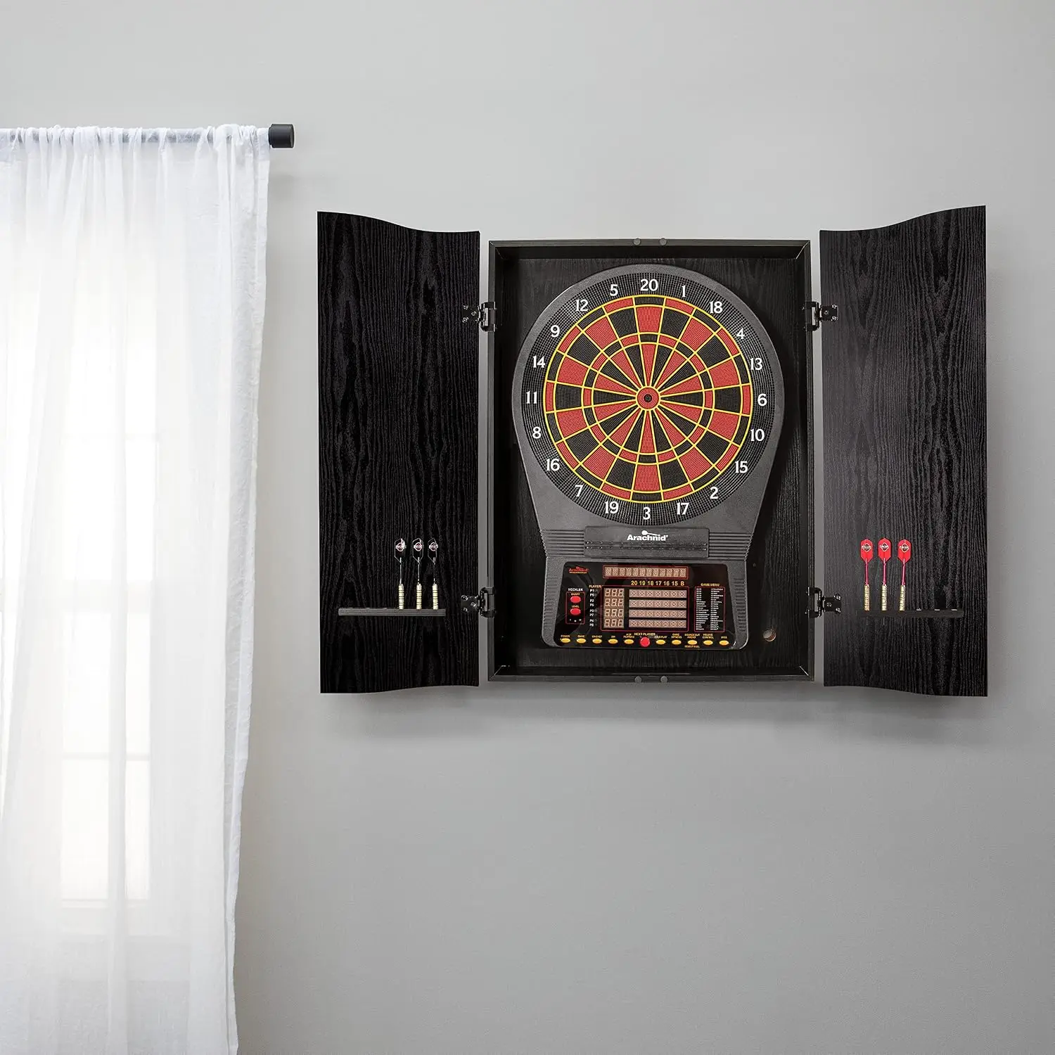Black CricketPro Dartboard Cab - Electronic Dartboard Cabinet review and price