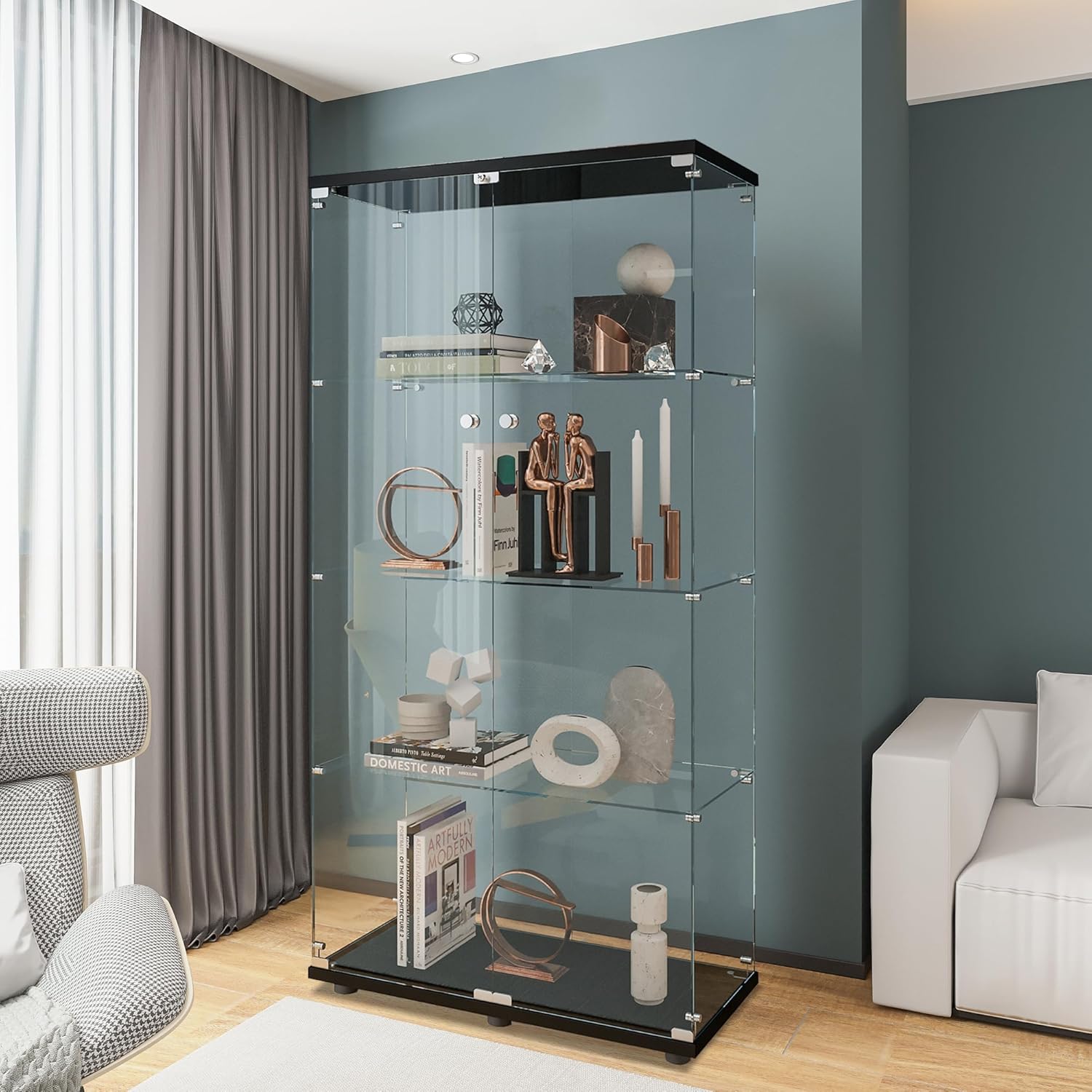 Glass Display Cabinet with 4 S - Glass Cabinet Display review and price