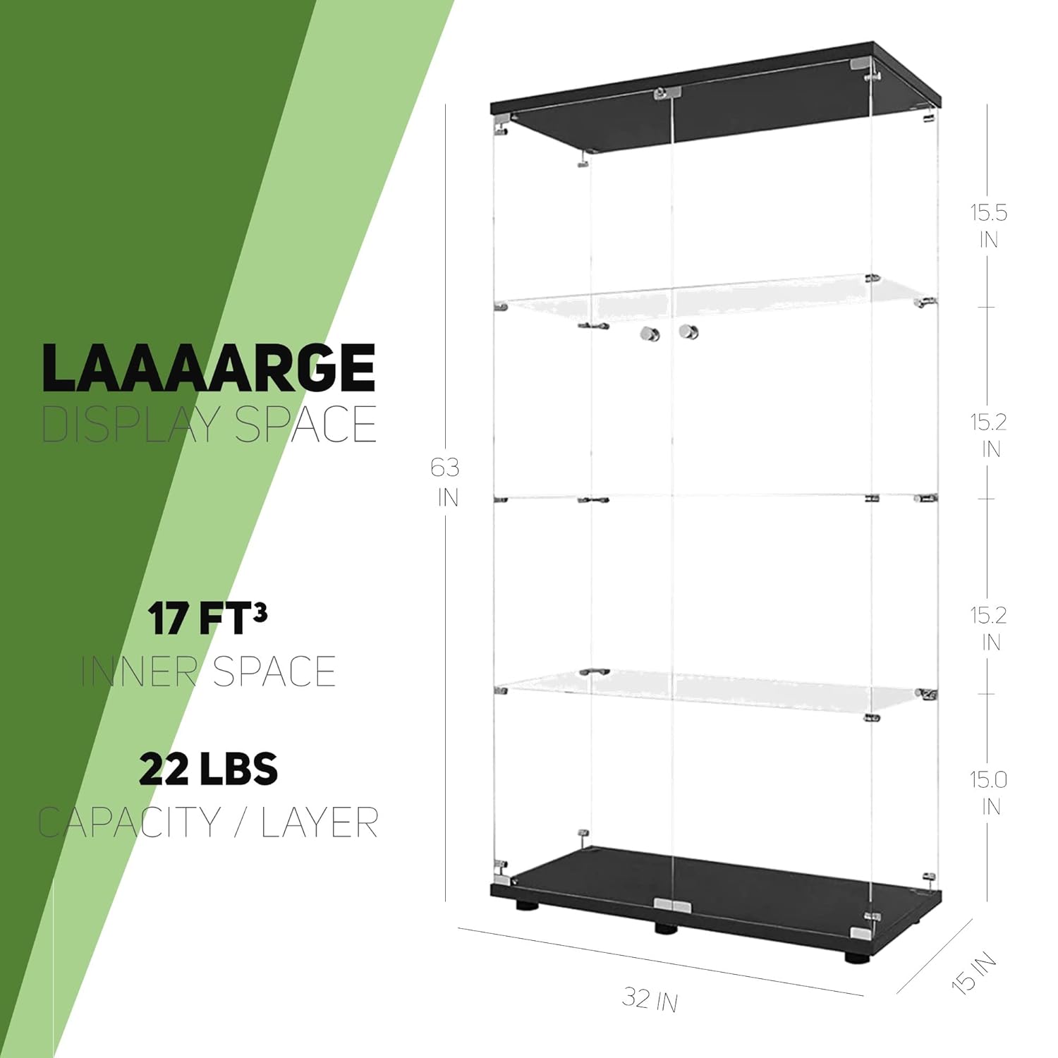 Glass Display Cabinet with 4 S - Glass Cabinet Display review and price