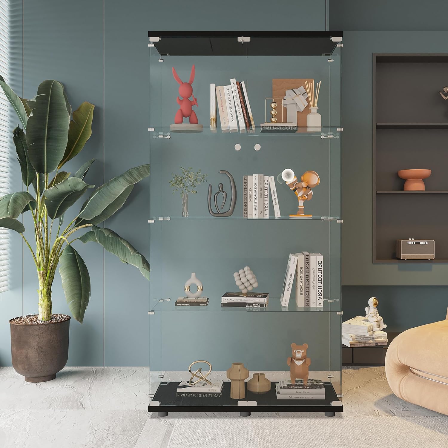 Glass Display Cabinet with 4 S - Glass Cabinet Display review and price